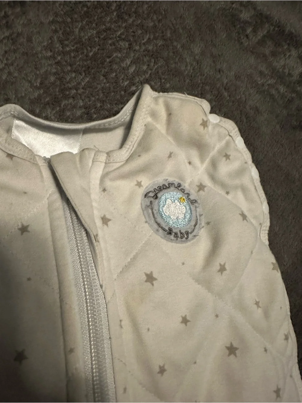 Dreamland Baby Cream Star Quilted Sleep Sack - Soft Zippered Pajama Sack